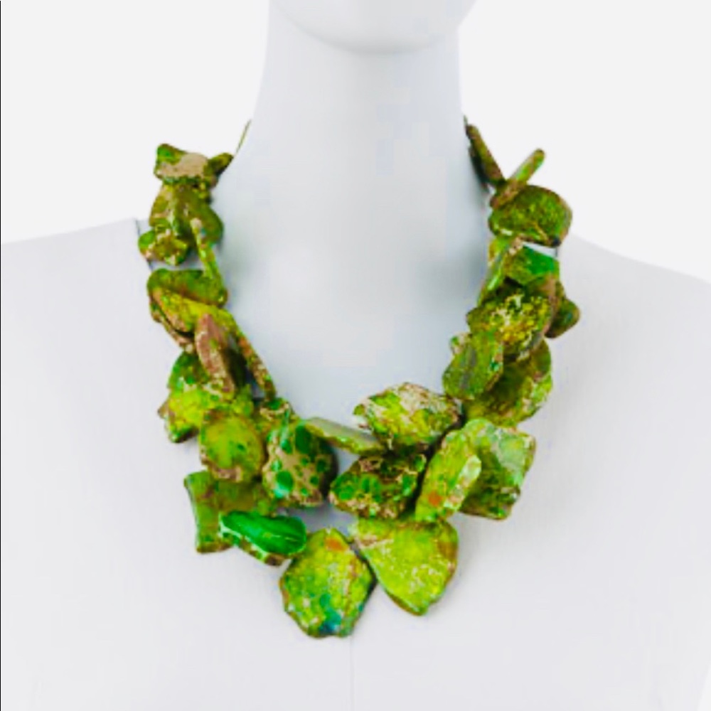 🛒Neiman Marcus Genuine Jasper sterling  necklace